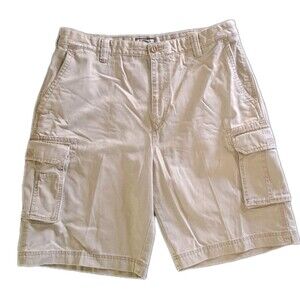 Izod Men’s Cargo Shorts 38 Long Khaki Tan Utility Military Outdoor Travel Cotton